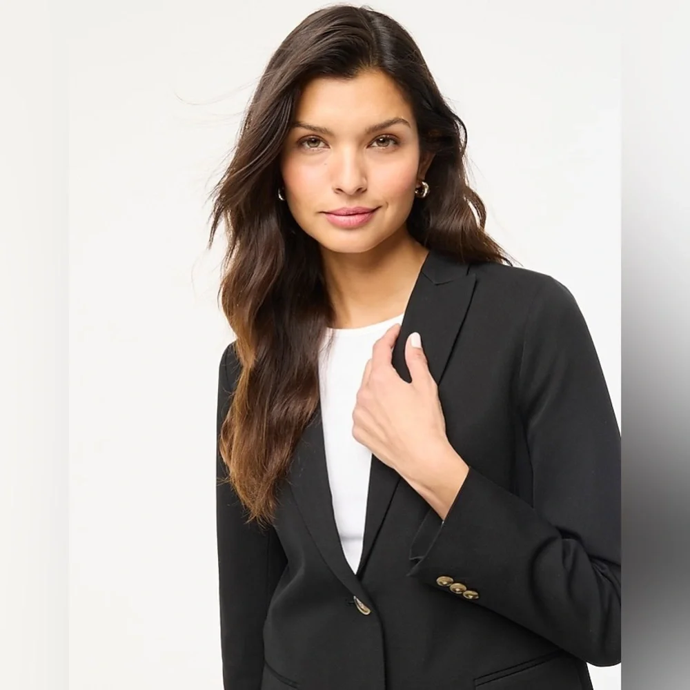 J. Crew Factory Cotton-blend two-button blazer in Black - Picture 7 of 12